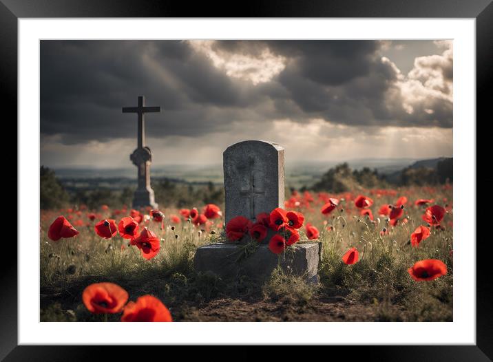 Poppy Remembrance Framed Mounted Print by Picture Wizard