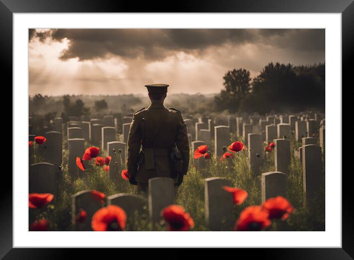 Poppy Remembrance Framed Mounted Print by Picture Wizard