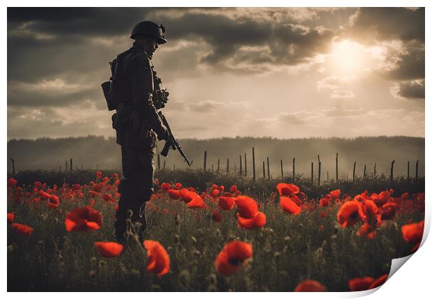 Poppy Remembrance Print by Picture Wizard