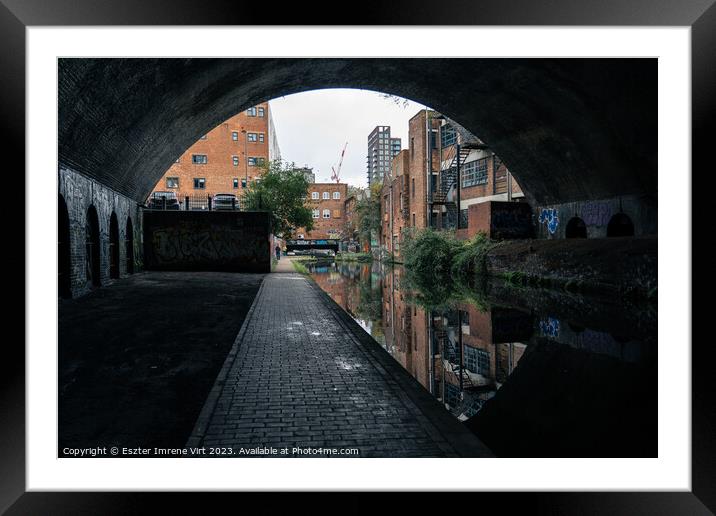 Canal in Birmingham Framed Mounted Print by Eszter Imrene Virt