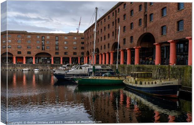 Royal Albert Dock Canvas Print by Eszter Imrene Virt