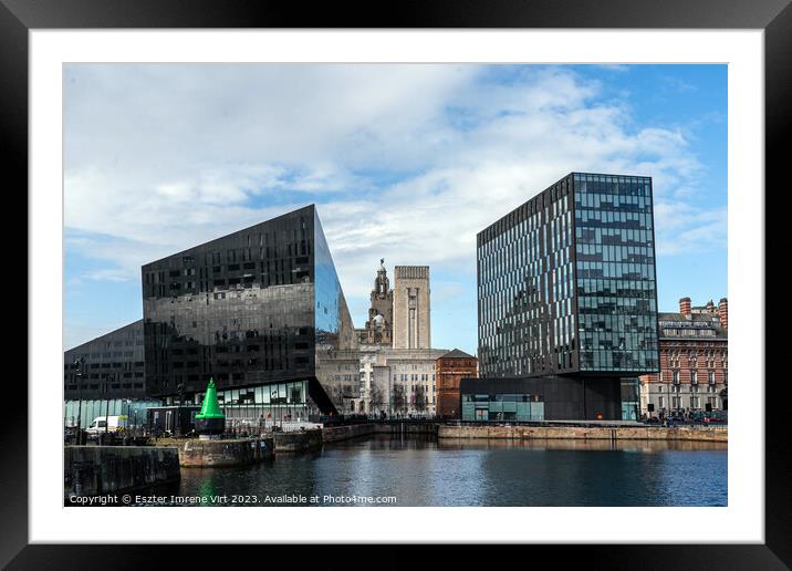 Modern and old architecture in Liverpool Framed Mounted Print by Eszter Imrene Virt