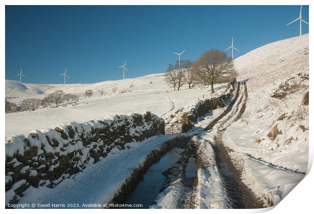 Walk to the Windfarm Print by David Harris