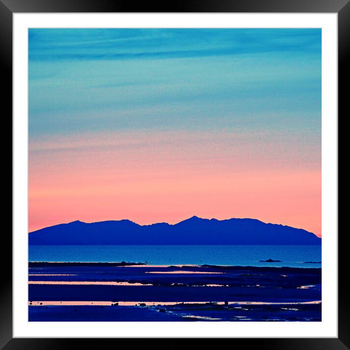 Arran mountains at sunset Framed Mounted Print by Allan Durward Photography