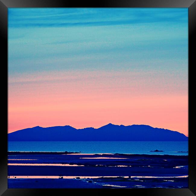 Arran mountains at sunset Framed Print by Allan Durward Photography