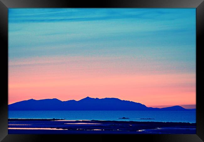 Scottish sunset over mountains of Arran Framed Print by Allan Durward Photography