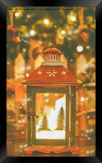 Christmas Lantern. Framed Print by Angela Aird