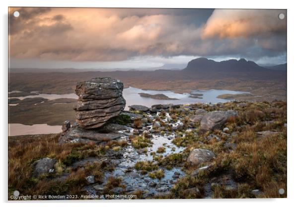Suilven and the Aird of Coigach Acrylic by Rick Bowden