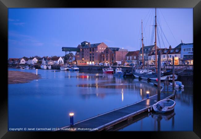 A Serene Evening at Wells Next the Sea Framed Print by Janet Carmichael