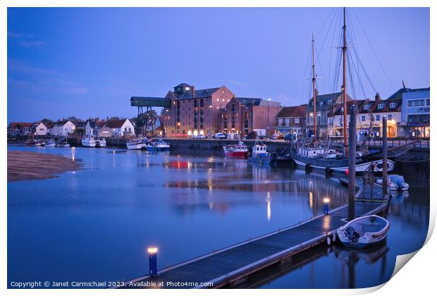 A Serene Evening at Wells Next the Sea Print by Janet Carmichael