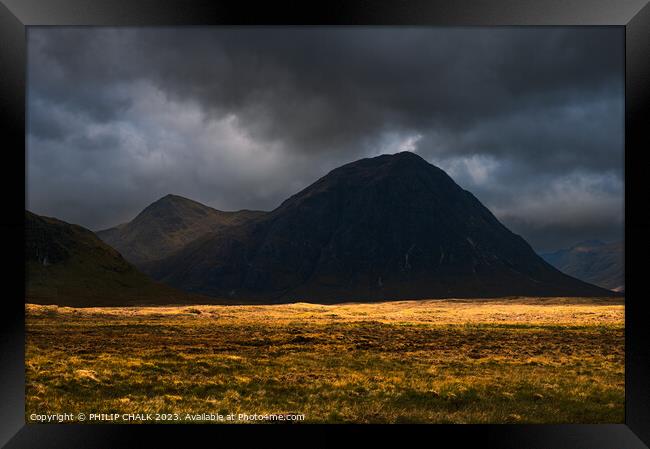 Dark storm mountain 956 Framed Print by PHILIP CHALK