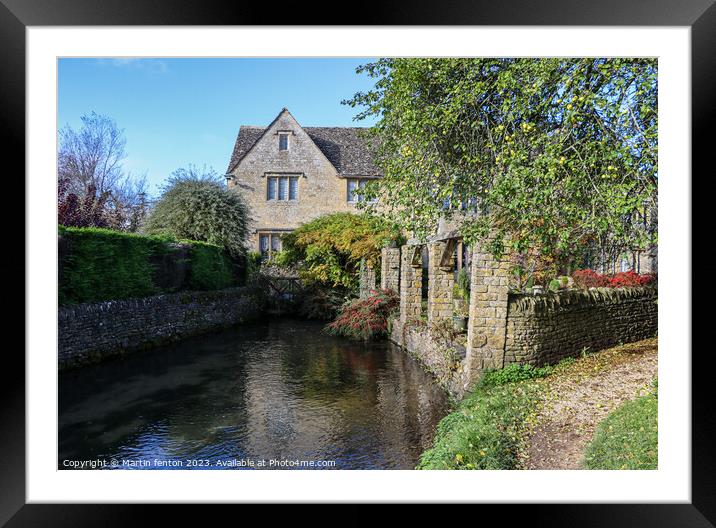 A secluded cottage in Bourton on the water Framed Mounted Print by Martin fenton