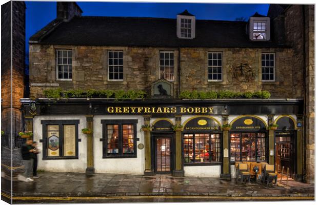 Greyfriars Bobby Bar at Night in Edinburgh Canvas Print by Artur Bogacki