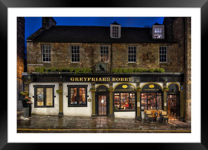 Greyfriars Bobby Bar at Night in Edinburgh Framed Mounted Print by Artur Bogacki