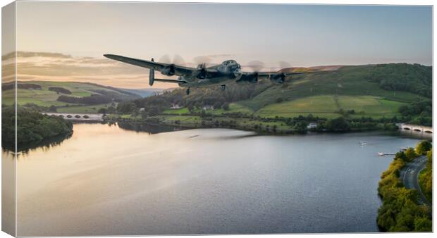 Lancaster over Ladybower Canvas Print by J Biggadike
