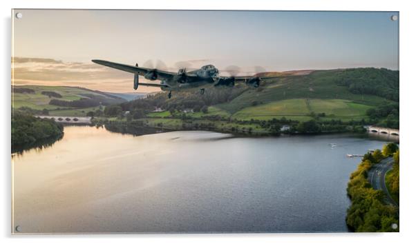 Lancaster over Ladybower Acrylic by J Biggadike