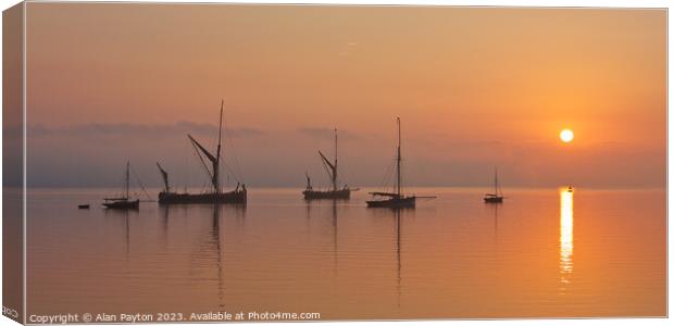 Barges, Smacks and Yawls at sunrise Canvas Print by Alan Payton