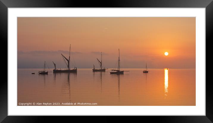 Barges, Smacks and Yawls at sunrise Framed Mounted Print by Alan Payton