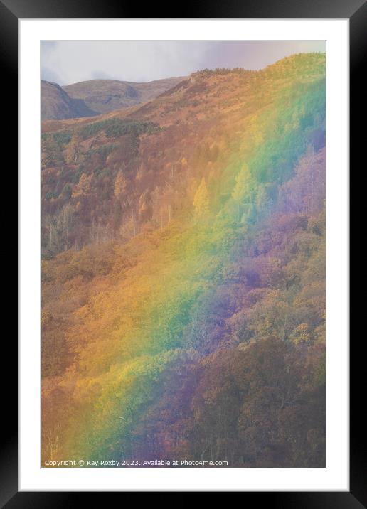 Trossachs rainbow Framed Mounted Print by Kay Roxby