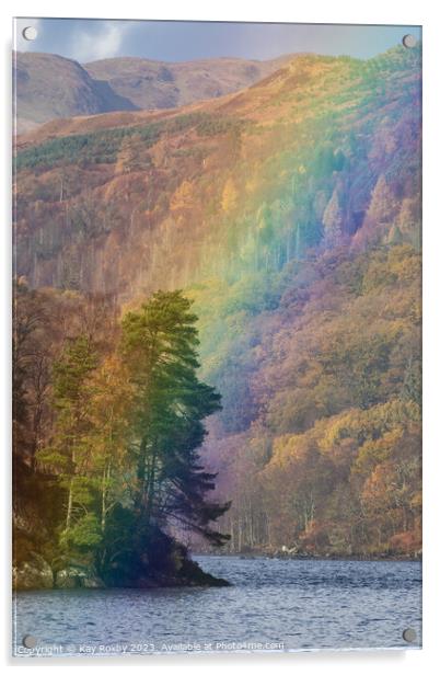Loch Katrine rainbow Acrylic by Kay Roxby