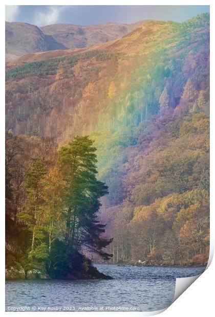Loch Katrine rainbow Print by Kay Roxby