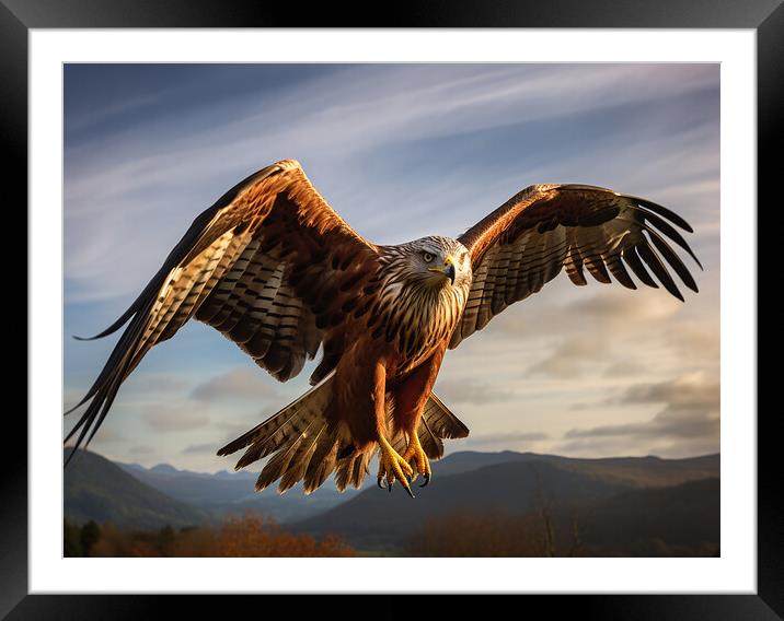 Red Kite Framed Mounted Print by Steve Smith