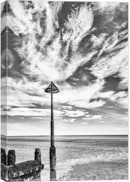 Borth Beach Marker - Heavens Above! Canvas Print by Phil Lane