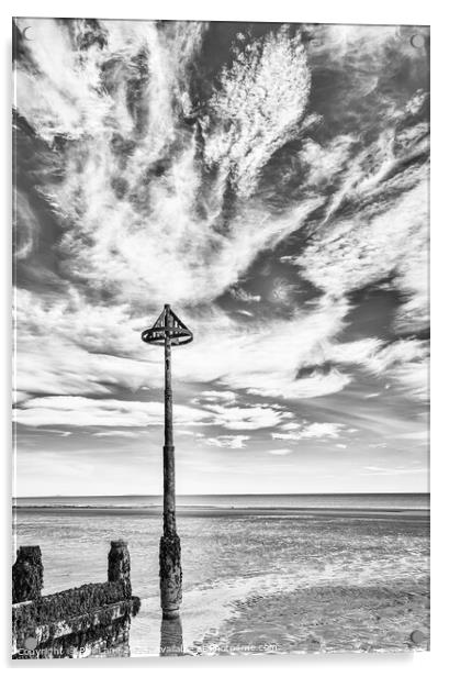 Borth Beach Marker - Heavens Above! Acrylic by Phil Lane