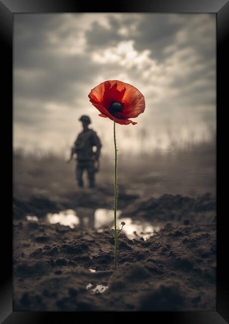 Poppy Soldier Remembrance Framed Print by Picture Wizard