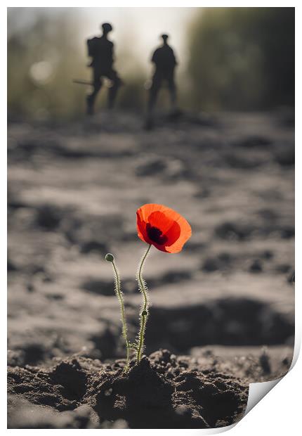 Poppy Soldier Remembrance Print by Picture Wizard