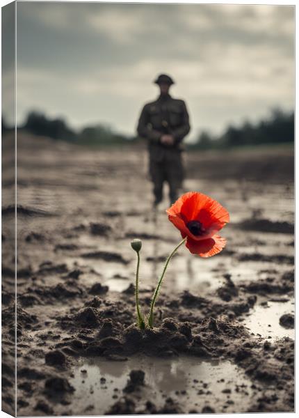 Poppy Soldier Remembrance Canvas Print by Picture Wizard