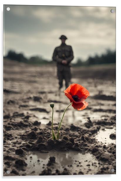Poppy Soldier Remembrance Acrylic by Picture Wizard