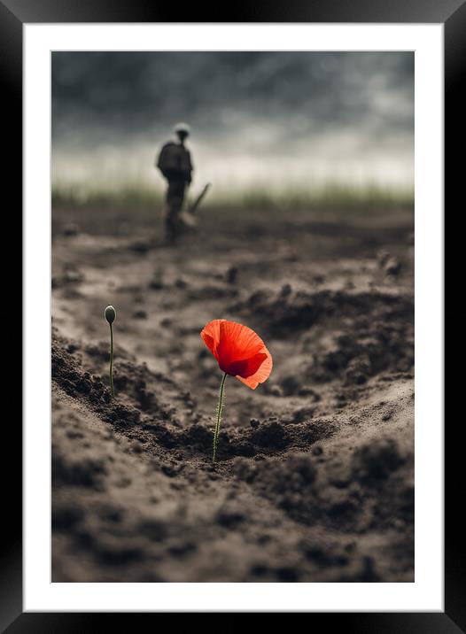 Poppy Soldier Remembrance Framed Mounted Print by Picture Wizard