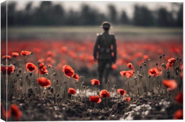 Poppy Soldier Remembrance Canvas Print by Picture Wizard