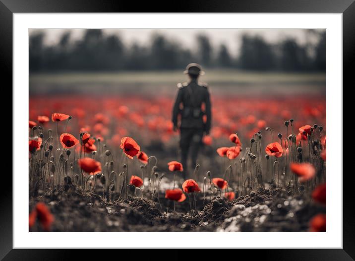 Poppy Soldier Remembrance Framed Mounted Print by Picture Wizard