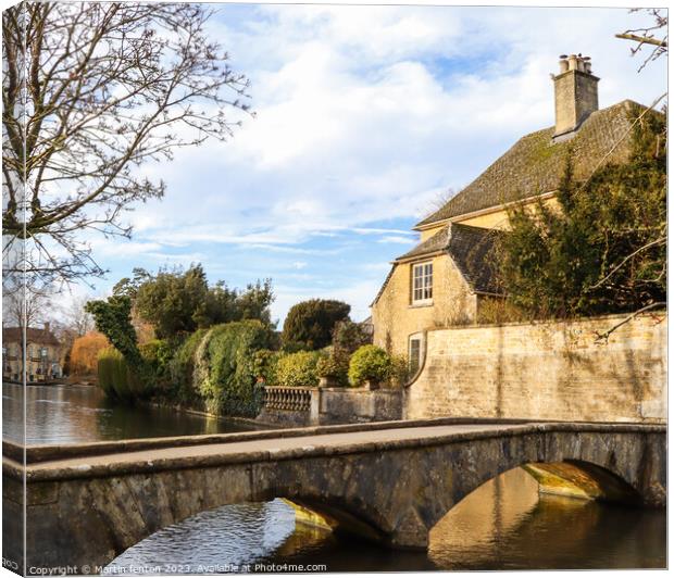 Classic Cotswold house in Bourton on the water  Canvas Print by Martin fenton