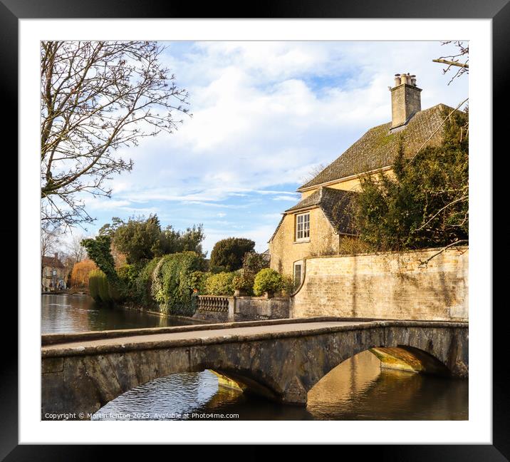 Classic Cotswold house in Bourton on the water  Framed Mounted Print by Martin fenton