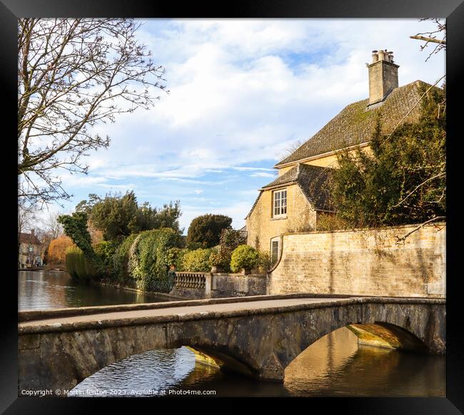Classic Cotswold house in Bourton on the water  Framed Print by Martin fenton