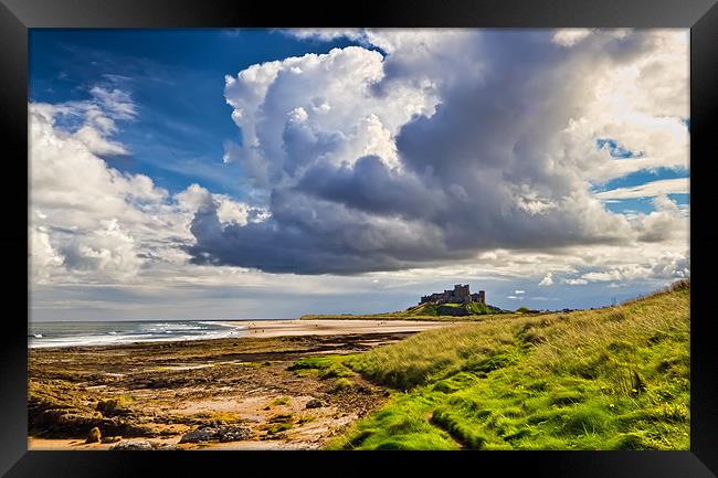 Bamburgh Beach and Castle Framed Print by Kevin Tate