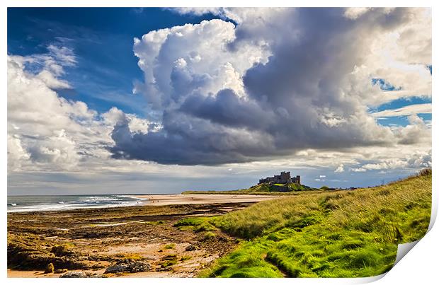 Bamburgh Beach and Castle Print by Kevin Tate