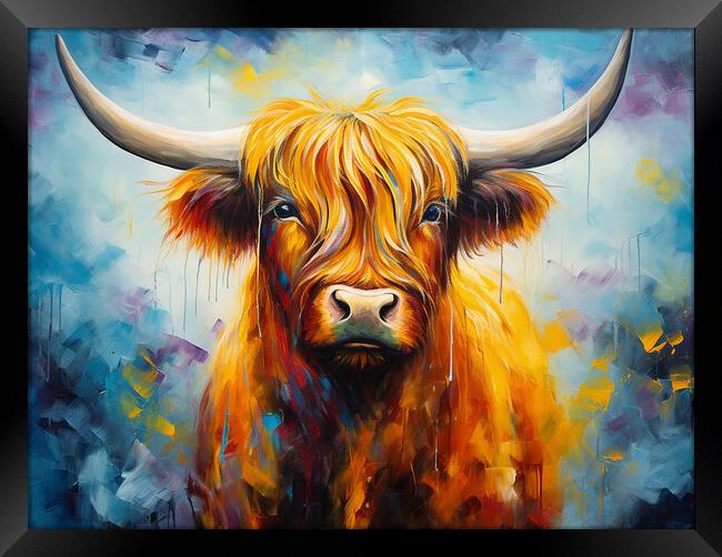 Highland Cow Painting Framed Print by Steve Smith
