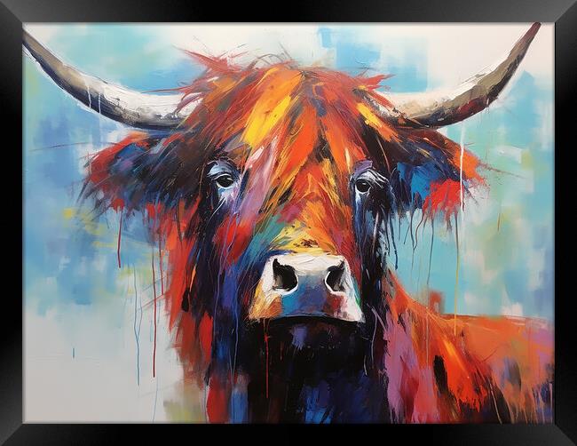 Highland Cow Painting Framed Print by Steve Smith