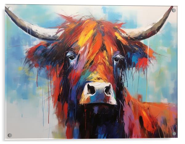 Highland Cow Painting Acrylic by Steve Smith