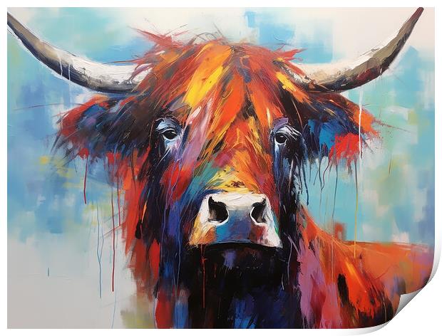 Highland Cow Painting Print by Steve Smith