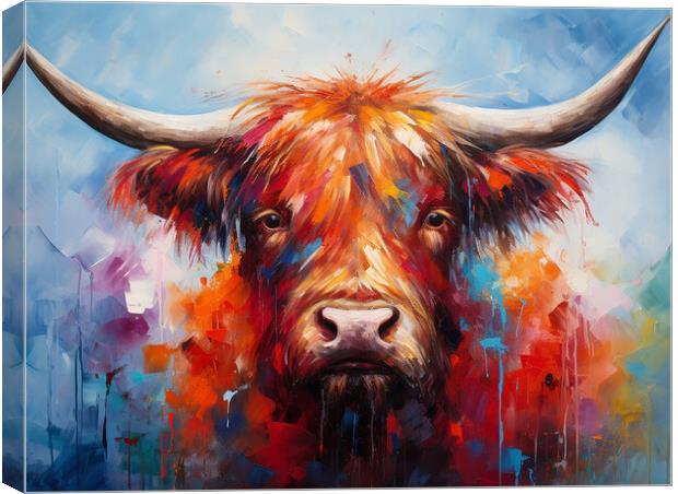 Highland Cow Painting Canvas Print by Steve Smith