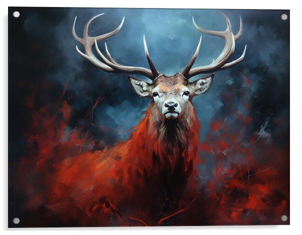Scottish Stag Painting Acrylic by Steve Smith