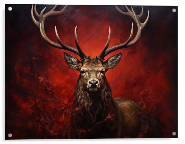 Scottish Stag Painting Acrylic by Steve Smith