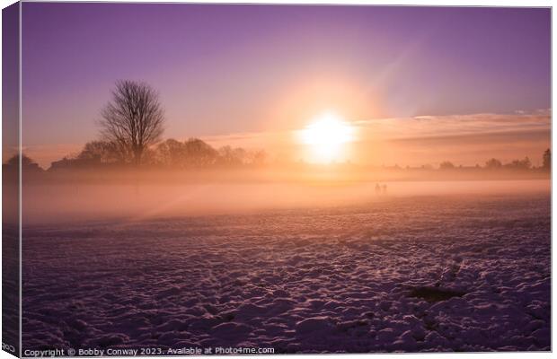 Winter sunrise in East London Canvas Print by Bobby Conway