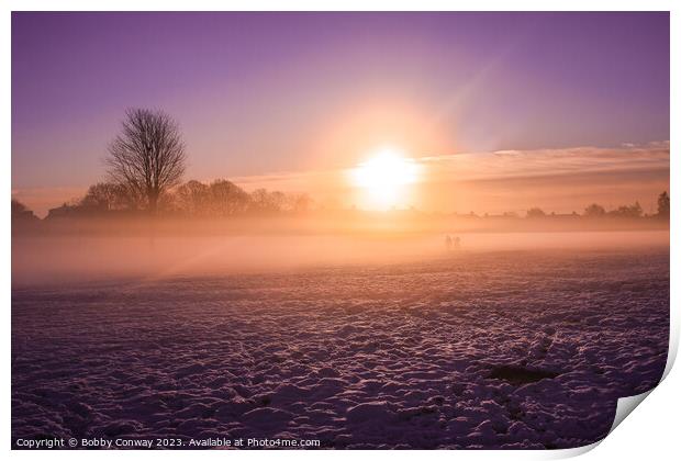 Winter sunrise in East London Print by Bobby Conway