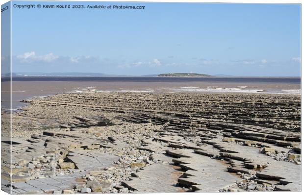 Welsh coast Lavernock rocks Canvas Print by Kevin Round